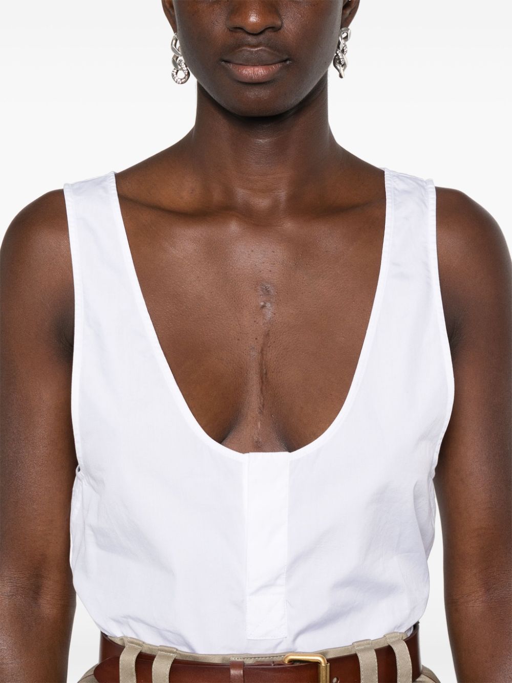 Saint Laurent White Sleeveless Top