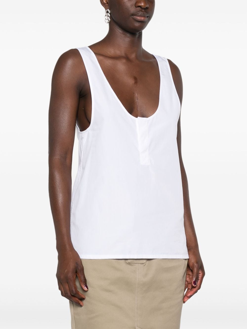 Saint Laurent White Sleeveless Top