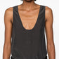 Saint Laurent Dark Grey Silk Sleeveless Henley Top