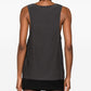 Saint Laurent Dark Grey Silk Sleeveless Henley Top