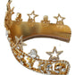 Dolce & Gabbana Gold Crystal Star STRASS Crown Logo Diadem Tiara