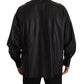 Dolce & Gabbana Black Leather Button Down Shirt