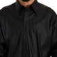 Dolce & Gabbana Black Leather Button Down Shirt