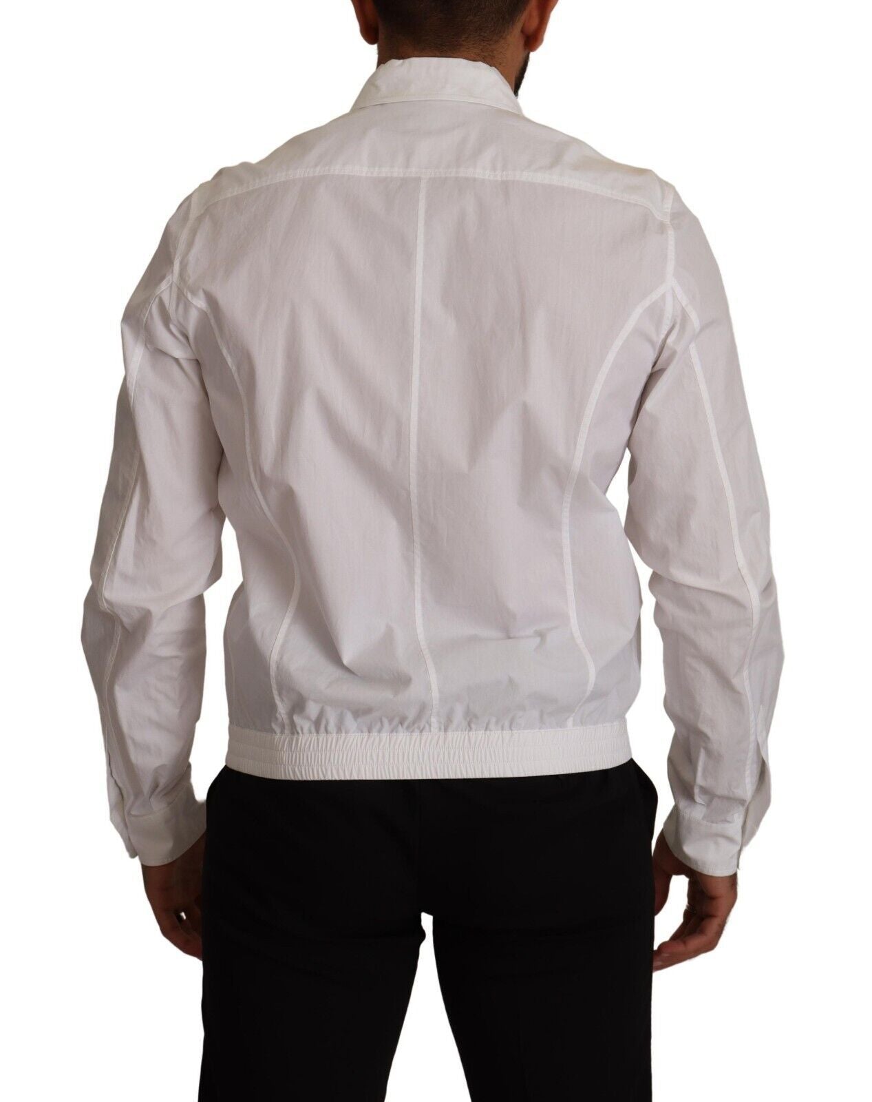 Dolce & Gabbana White Cotton Button Down Men Collared Shirt