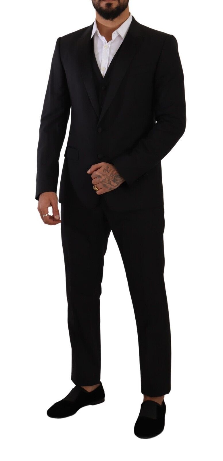 Dolce & Gabbana Black MARTINI Single Breasted 3 Piece Suit