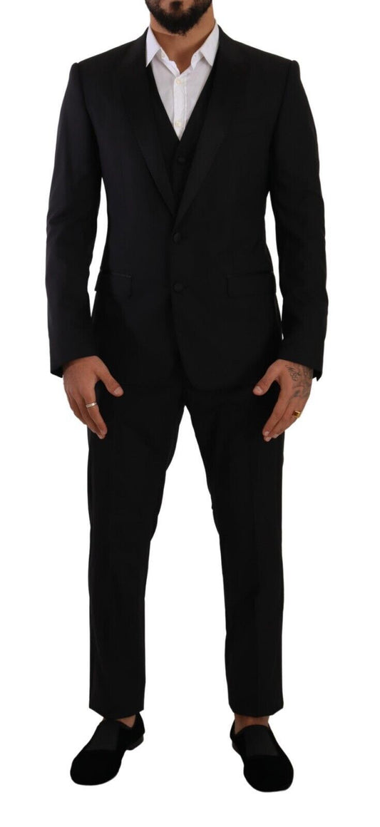 Dolce & Gabbana Black MARTINI Single Breasted 3 Piece Suit