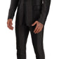 Dolce & Gabbana Black Gray Striped Slim Fit 3 Piece Suit