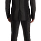 Dolce & Gabbana Black Gray Striped Slim Fit 3 Piece Suit