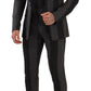 Dolce & Gabbana Black Gray Striped Slim Fit 3 Piece Suit