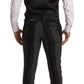 Dolce & Gabbana Black Gray Striped Slim Fit 3 Piece Suit