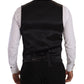 Dolce & Gabbana Black Striped Wool Silk Waistcoat Vest