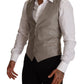 Dolce & Gabbana Beige Wool Single Breasted Waistcoat Vest