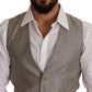 Dolce & Gabbana Beige Wool Single Breasted Waistcoat Vest