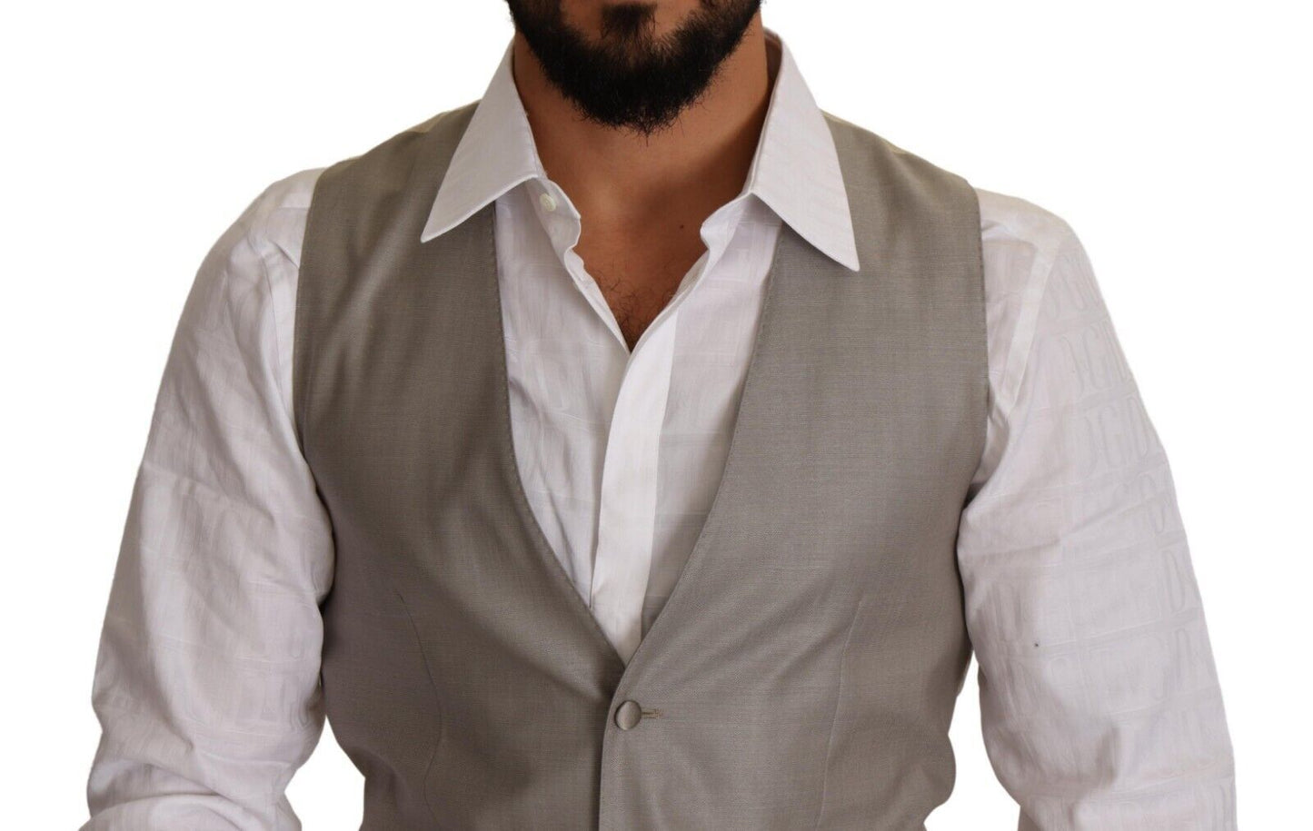 Dolce & Gabbana Beige Wool Single Breasted Waistcoat Vest