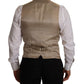 Dolce & Gabbana Beige Cotton Silk Slim Fit Waistcoat Vest