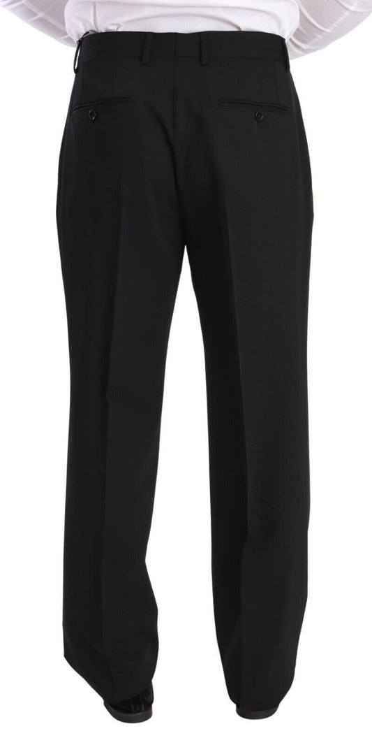 Dolce & Gabbana Black Wool Formal Tuxedo Trouser Dress Pants