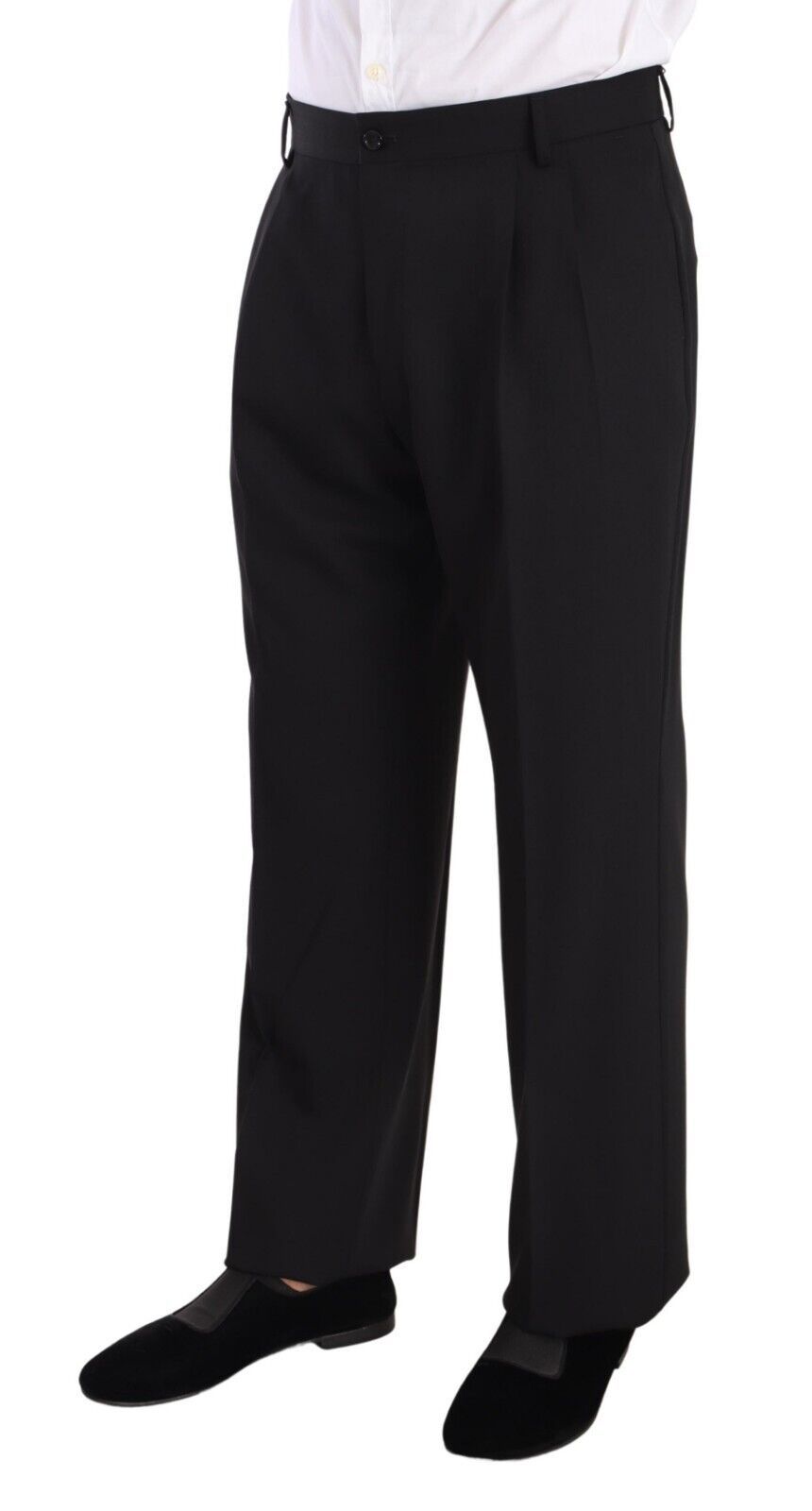 Dolce & Gabbana Black Wool Formal Tuxedo Trouser Dress Pants