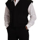 Dolce & Gabbana Black Wool Cotton Dress Waistcoat Vest