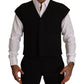 Dolce & Gabbana Black Wool Cotton Dress Waistcoat Vest