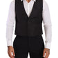 Dolce & Gabbana Gray Silk Slim Fit Waistcoat Formal Vest