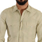 Dolce & Gabbana Yellow SICILIA Cotton Casual Slim Fit Shirt