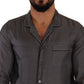 Dolce & Gabbana Gray Fantasy Pattern Silk Shirt