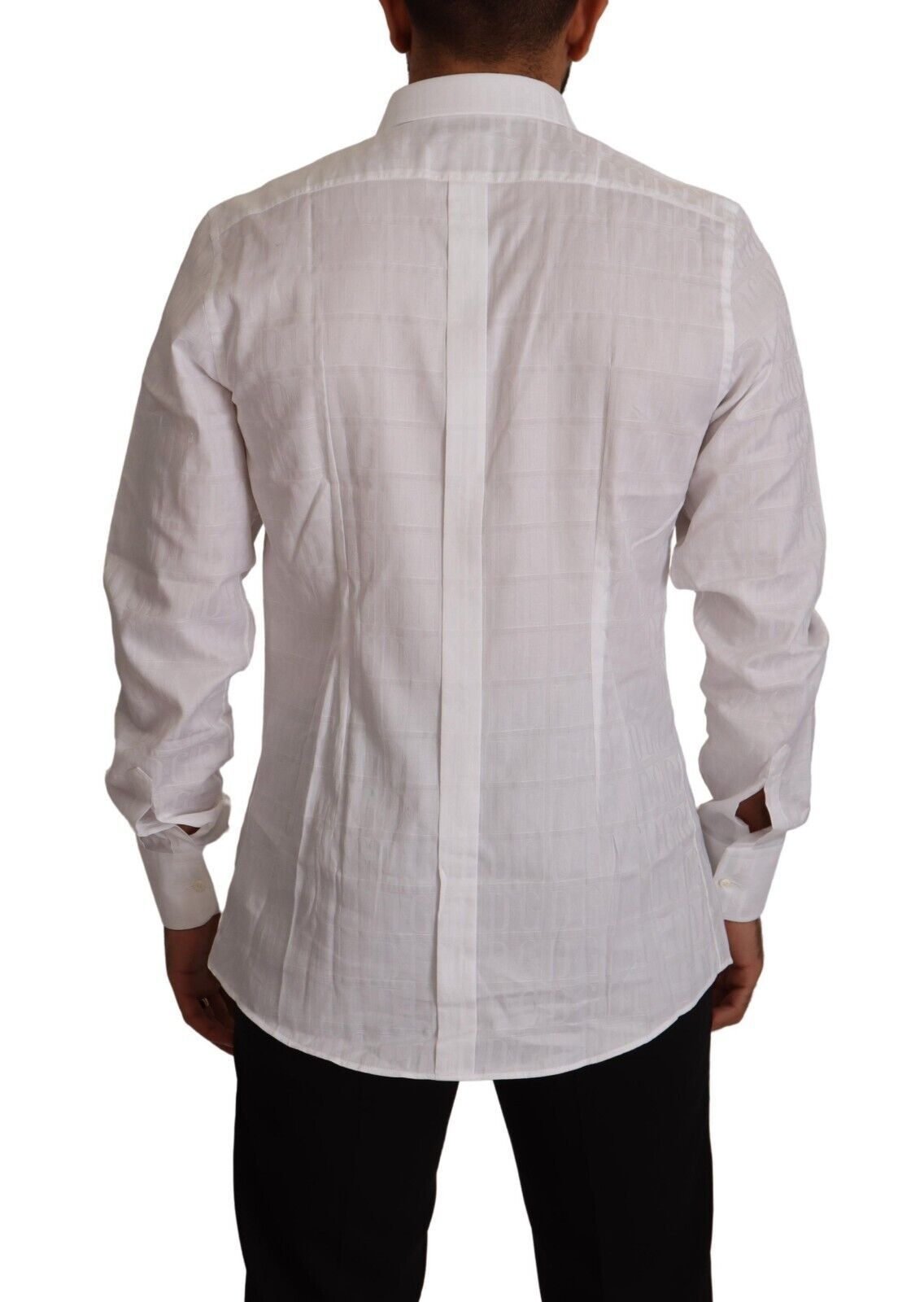 Dolce & Gabbana White GOLD Cotton Slim Fit Dress Formal Shirt