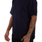 Dolce & Gabbana Navy Blue Button Down Short Sleeves Shirt