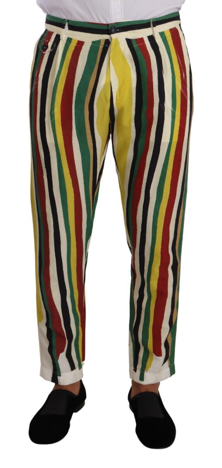 Dolce & Gabbana Multicolor Striped Linen Cotton Pants