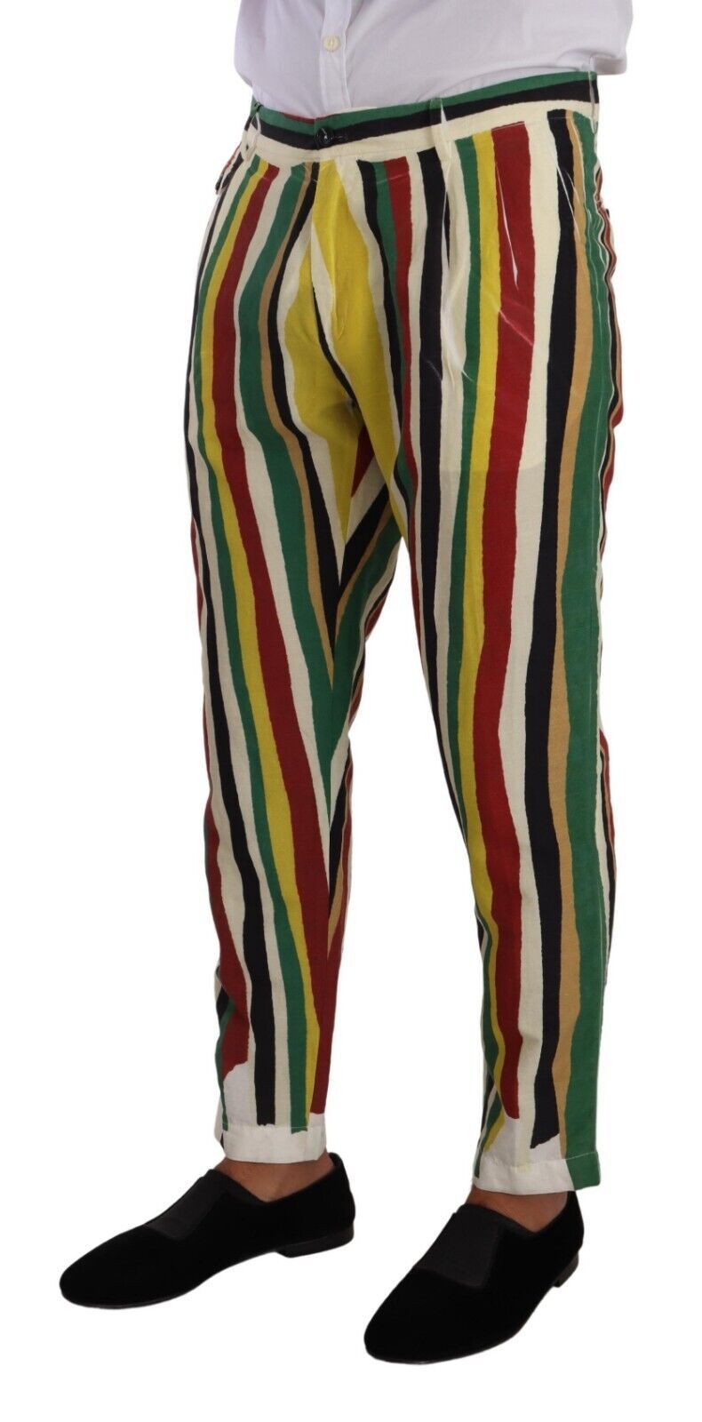 Dolce & Gabbana Multicolor Striped Linen Cotton Pants