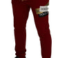 Dolce & Gabbana Red Logo Patch Jogging Sweatpants