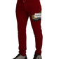 Dolce & Gabbana Red Logo Patch Jogging Sweatpants