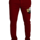 Dolce & Gabbana Red Logo Patch Jogging Sweatpants