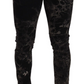 Dolce & Gabbana Black Patterned Skinny Slim Fit Jeans