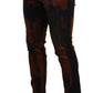 Dolce & Gabbana Black Brown Tie Dye Cotton Skinny Denim Jeans