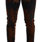 Dolce & Gabbana Black Brown Tie Dye Cotton Skinny Denim Jeans