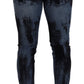 Dolce & Gabbana Blue Black Cotton Skinny Denim Jeans