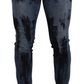 Dolce & Gabbana Blue Black Cotton Skinny Denim Jeans