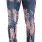 Dolce & Gabbana Blue Pink Tie Dye Cotton Skinny Denim Jeans