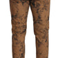 Dolce & Gabbana Brown Distressed Cotton Regular Denim Jeans