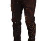 Dolce & Gabbana Brown Splash Color Cotton Regular Denim Jeans