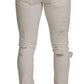 Dolce & Gabbana White Tattered Skinny Cotton Men Denim Jeans