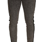 Dolce & Gabbana Gray Wash Crown Embellished Skinny Denim Jeans