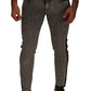 Dolce & Gabbana Gray Wash Crown Embellished Skinny Denim Jeans