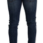 Dolce & Gabbana Blue Washed Cotton Skinny Denim Jeans