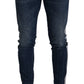 Dolce & Gabbana Blue Washed Cotton Skinny Denim Jeans