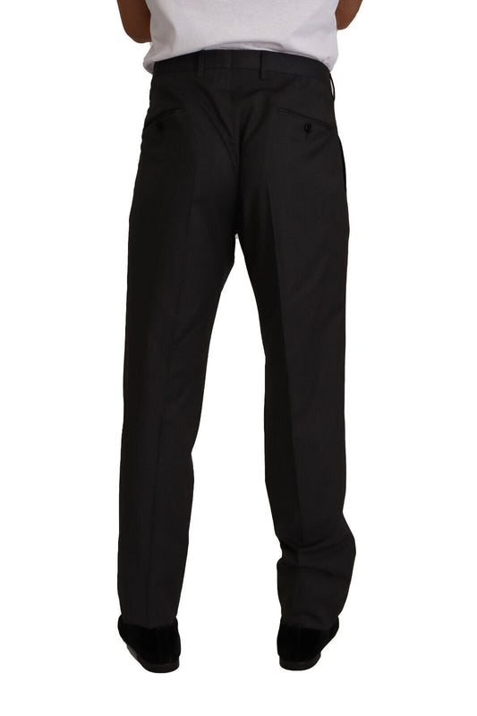 Dolce & Gabbana Gray Wool Formal Tuxedo Trouser Dress Pants