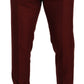 Dolce & Gabbana Red Cashmere Silk Dress Men Trouser Pants