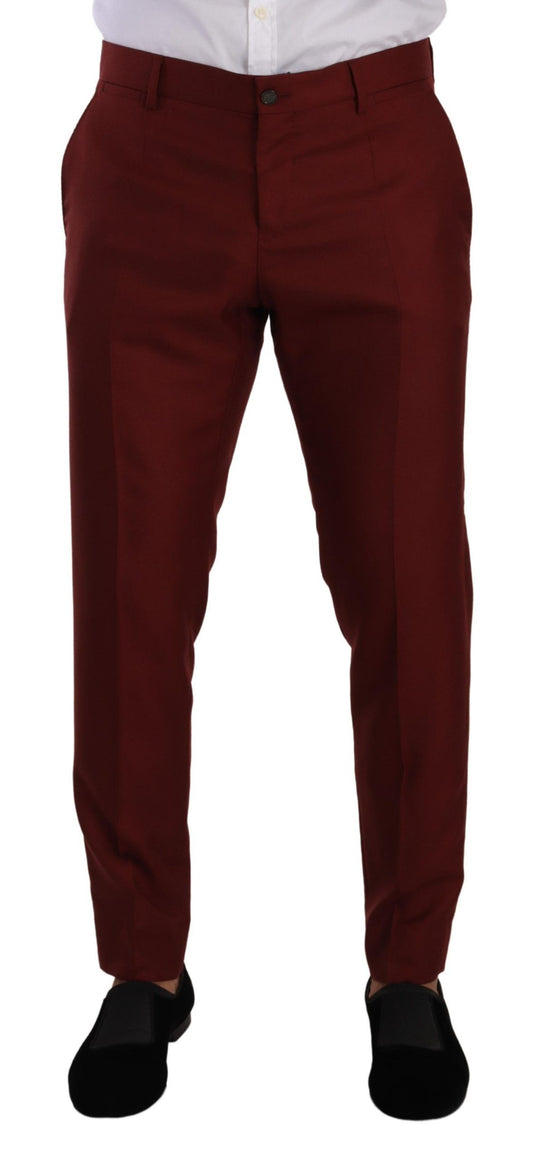 Dolce & Gabbana Red Cashmere Silk Dress Men Trouser Pants