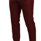 Dolce & Gabbana Red Cashmere Silk Dress Men Trouser Pants